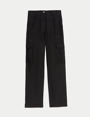 Linen Blend Cargo Trousers Image 2 of 5