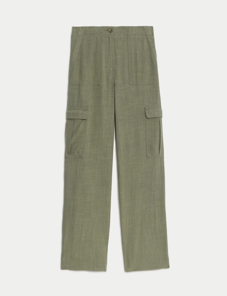 Linen Blend Cargo Trousers 2 of 5