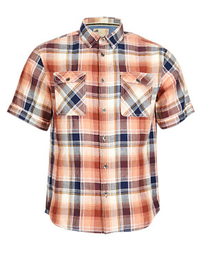 Linen Blend Checked Shirt Image 2 of 3