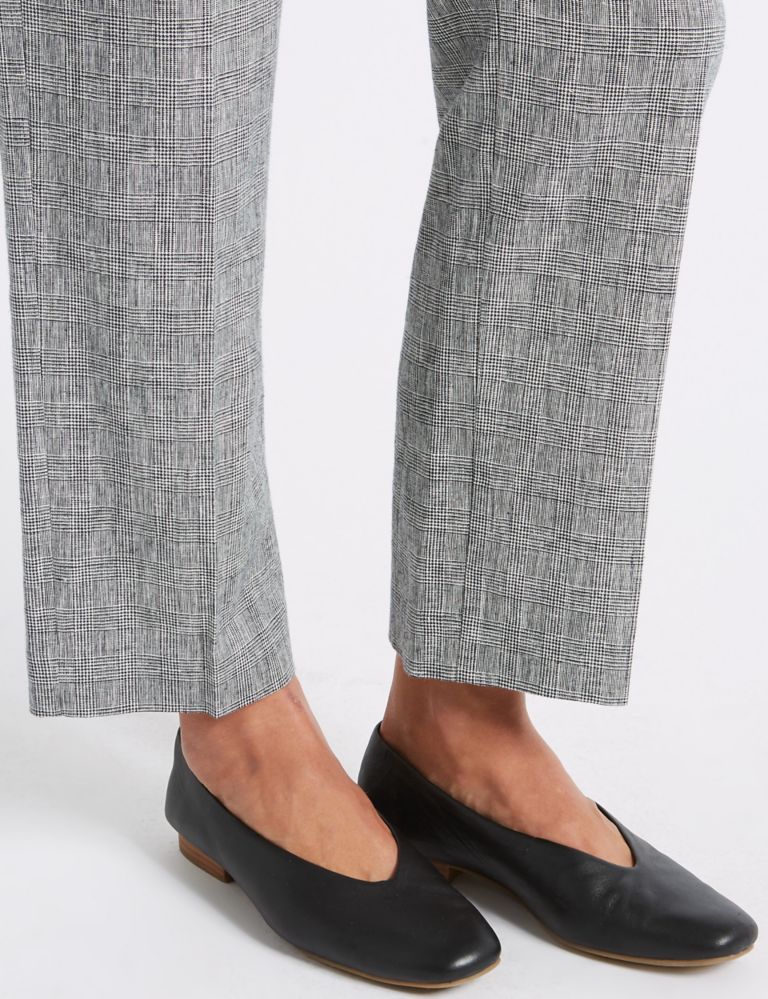 Linen Blend Checked Trousers 7 of 7