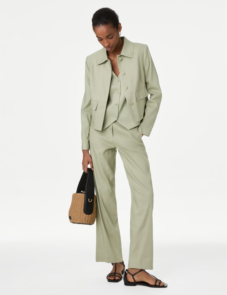 Linen blend 2025 utility jacket