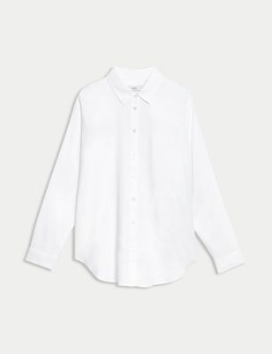 Linen Blend Collared Relaxed Shirt Image 2 of 6