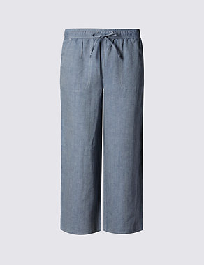 Linen Blend Cropped Trousers Image 2 of 3