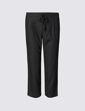 Linen Blend Cropped Trousers Image 2 of 3