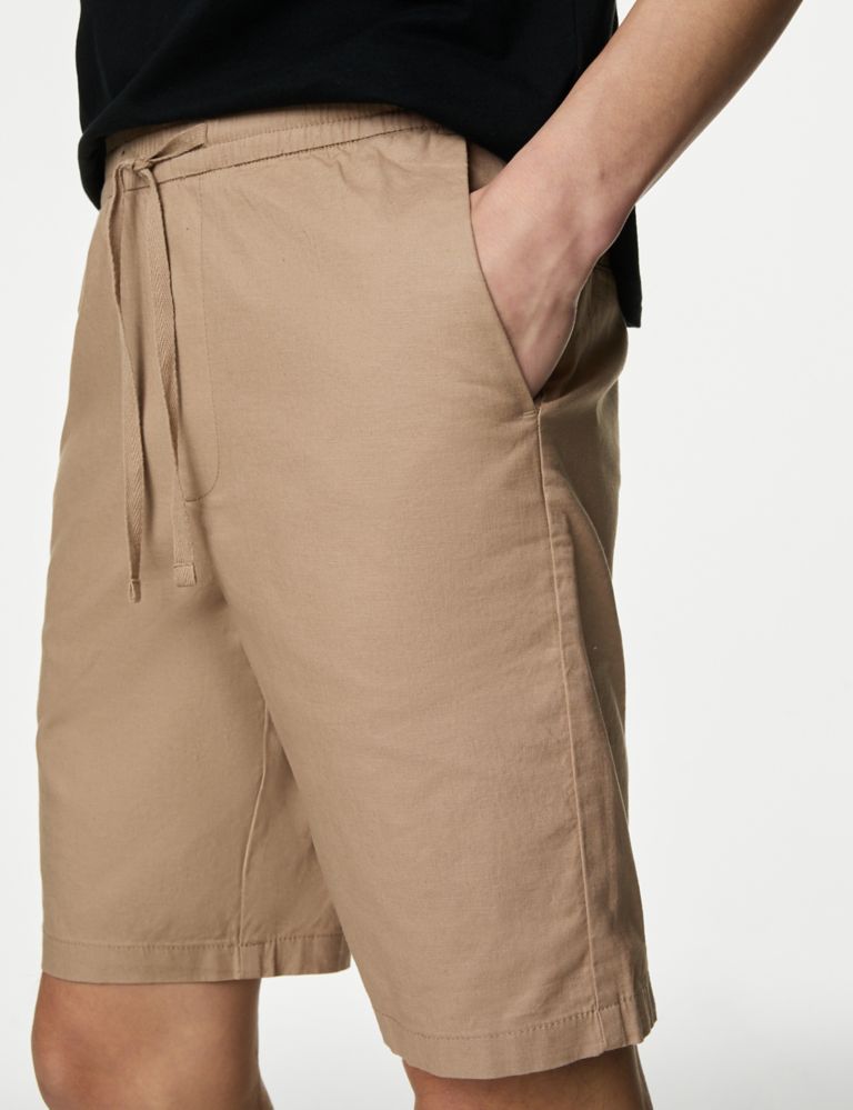 Linen Blend Elasticated Waist Stretch Shorts 3 of 6