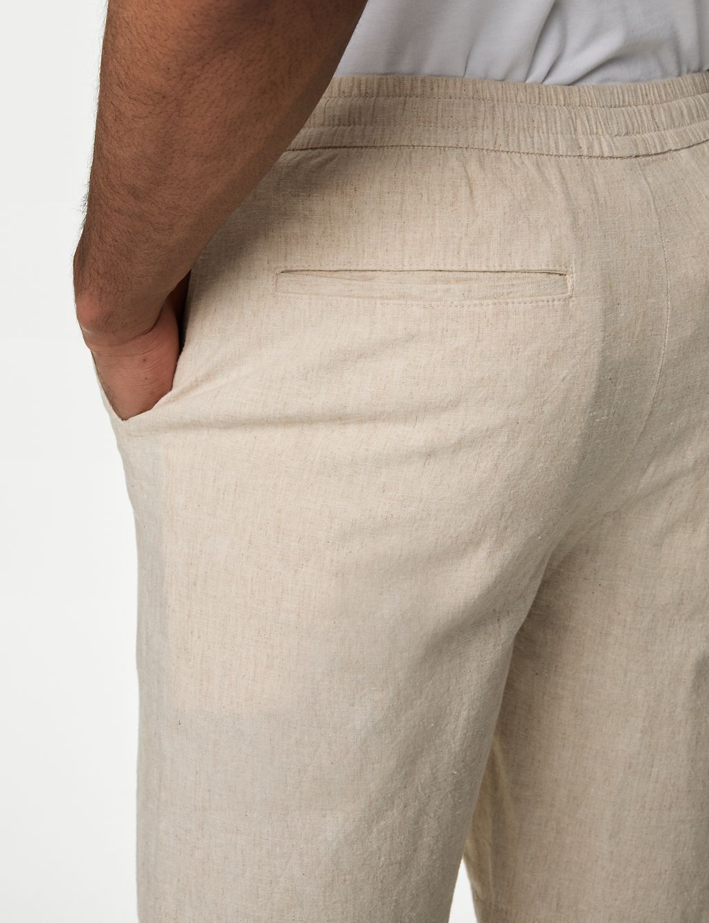 Linen Blend Elasticated Waist Stretch Shorts 2 of 5