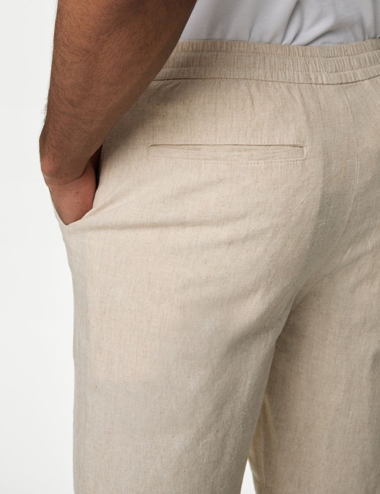 Linen Blend Elasticated Waist Stretch Shorts 3 of 5
