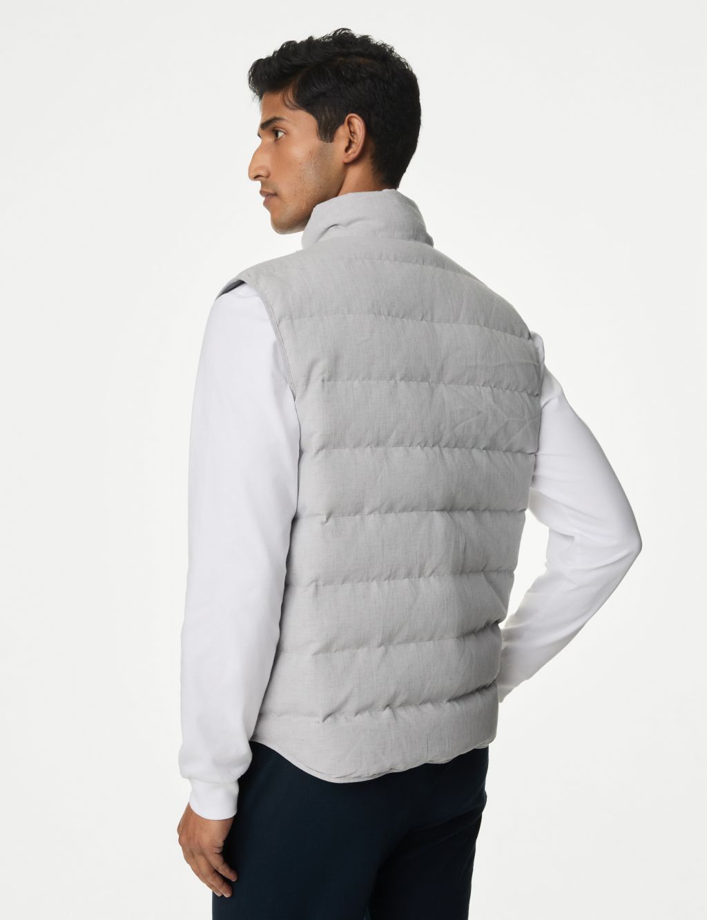 Linen Blend Feather and Down Padded Gilet 5 of 8