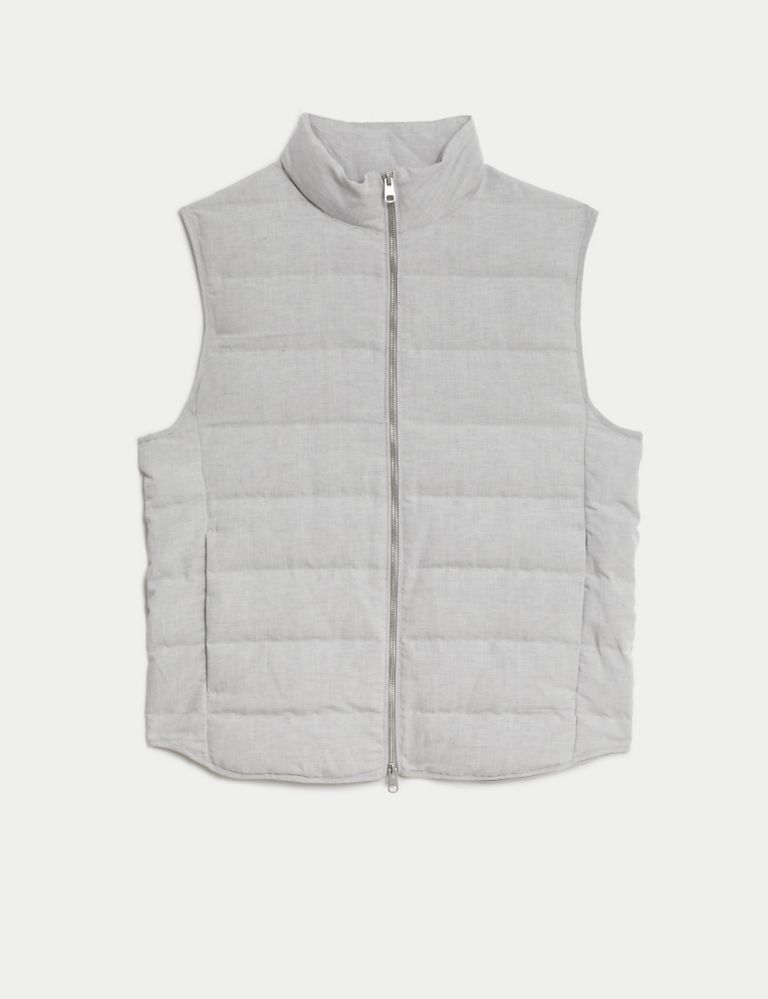 Linen Blend Feather and Down Padded Gilet 3 of 8