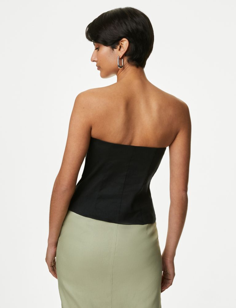 Linen Blend Fitted Bandeau Top 5 of 5