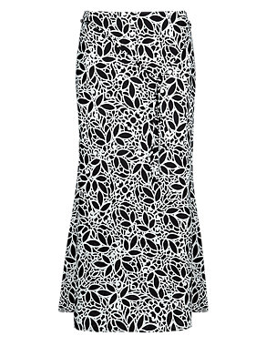 Linen Blend Floral Long Skirt Image 2 of 5