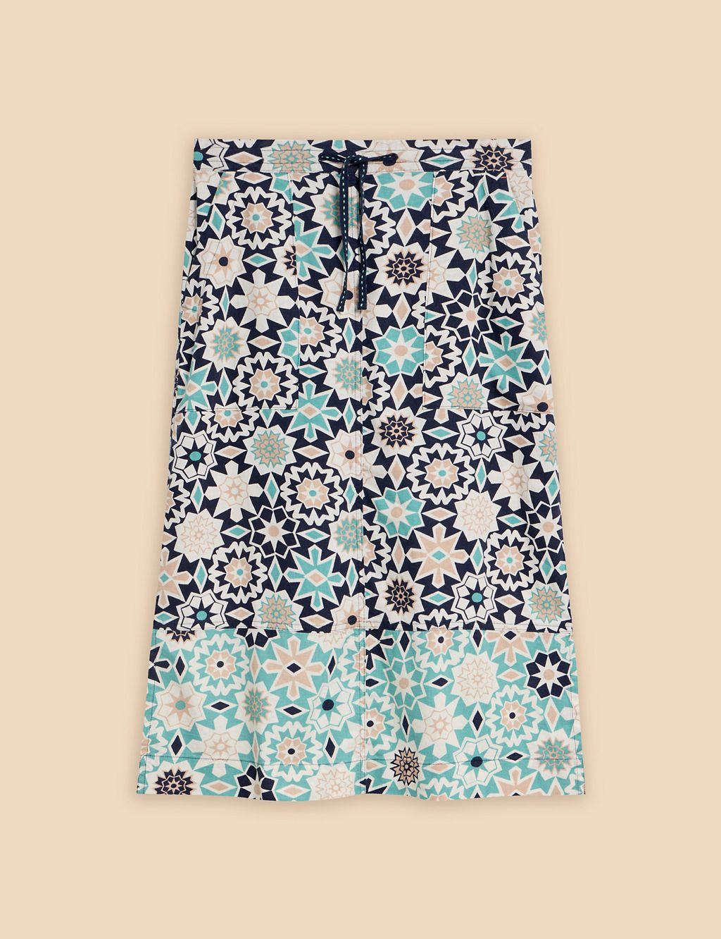 Linen Blend Floral Midi Skirt 1 of 6