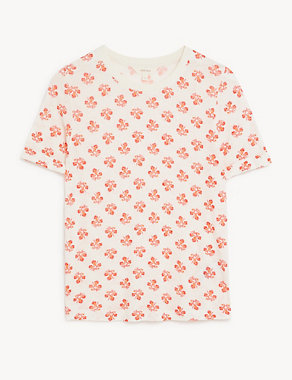 Linen Blend Geometric Short Sleeve T-Shirt Image 2 of 5