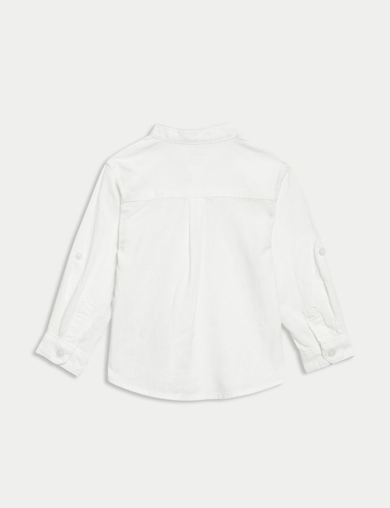 Linen Blend Grandad Shirt (0-3 Yrs) 3 of 5