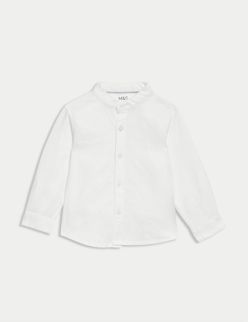 Linen Blend Grandad Shirt (0-3 Yrs) 1 of 5