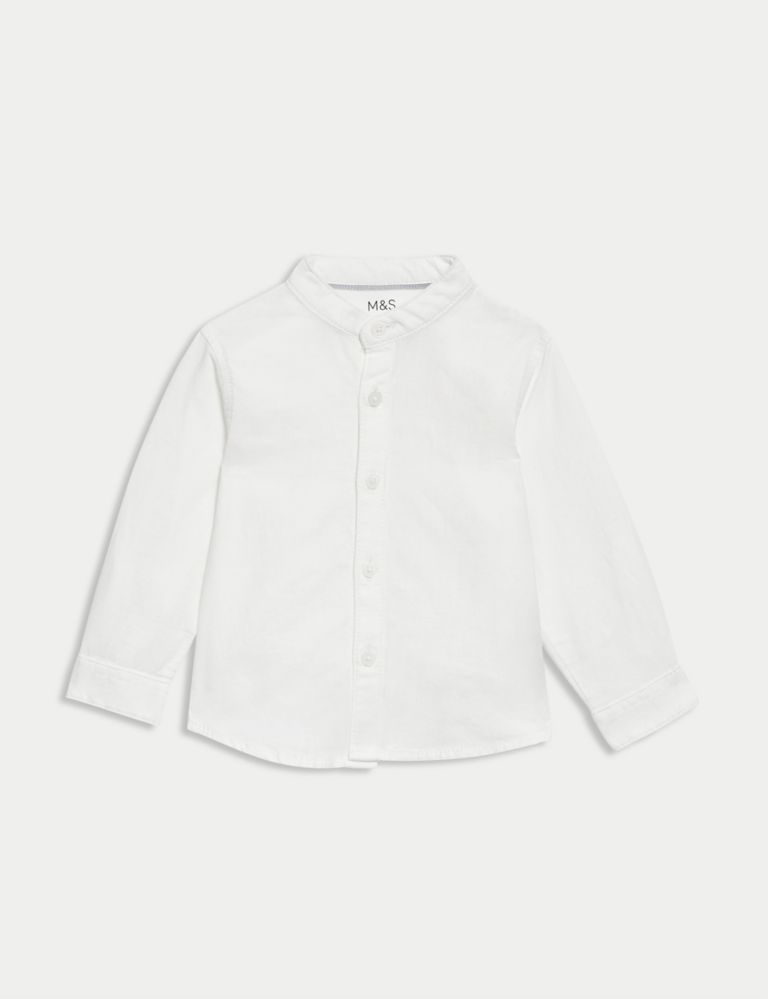 Linen Blend Grandad Shirt (0-3 Yrs) 2 of 5