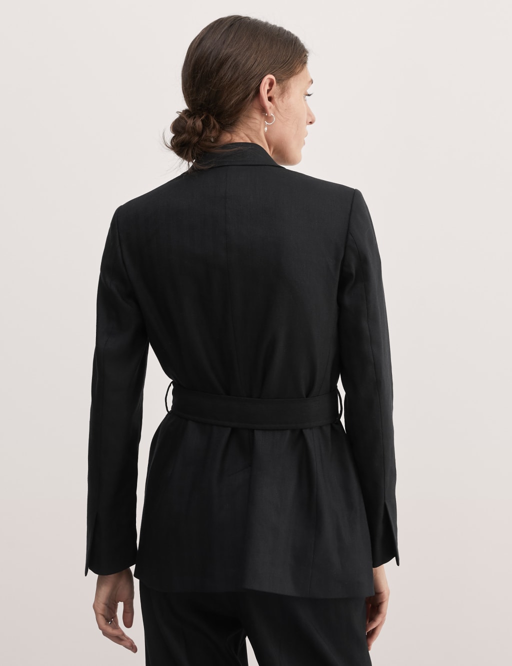 Linen Blend Herringbone Utility Jacket JAEGER M&S