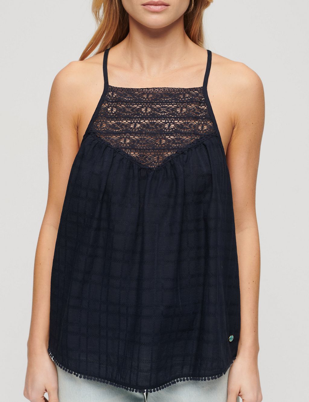 Linen Blend Lace Cami Top 2 of 6