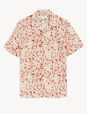 Linen Blend Leaf Print Shirt Image 2 of 5