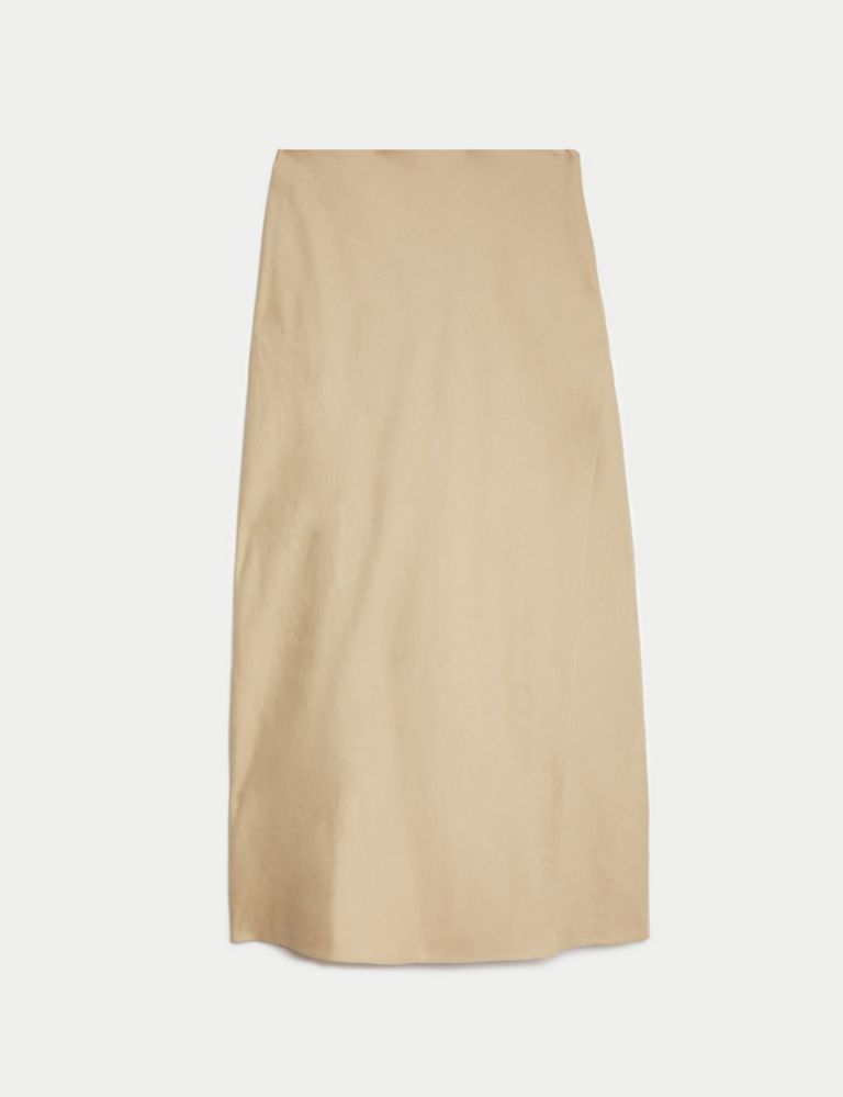 Linen Blend Maxi Wrap Skirt 3 of 6