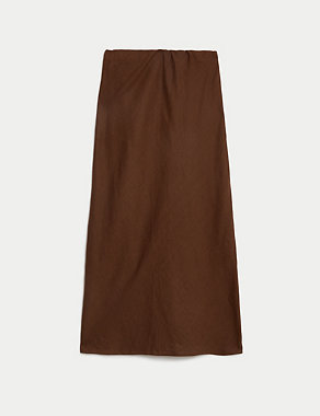 Linen Blend Midaxi Slip Skirt Image 2 of 5