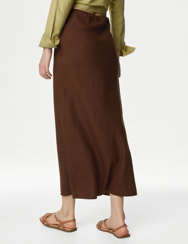 Linen Blend Midaxi Slip Skirt 5 of 5