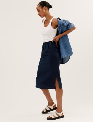 m&s skirts midi