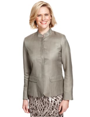 Stand up sale collar jacket women's