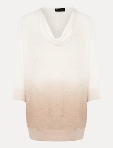 Linen Blend Ombre Cowl Neck Jumper 2 of 4
