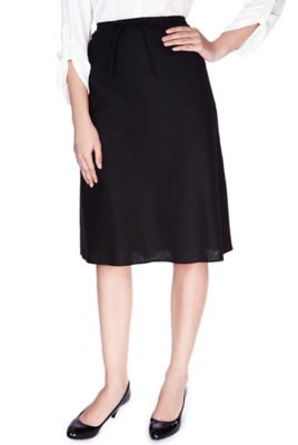 Linen Blend Panelled Knee Length Skirt Image 1 of 1