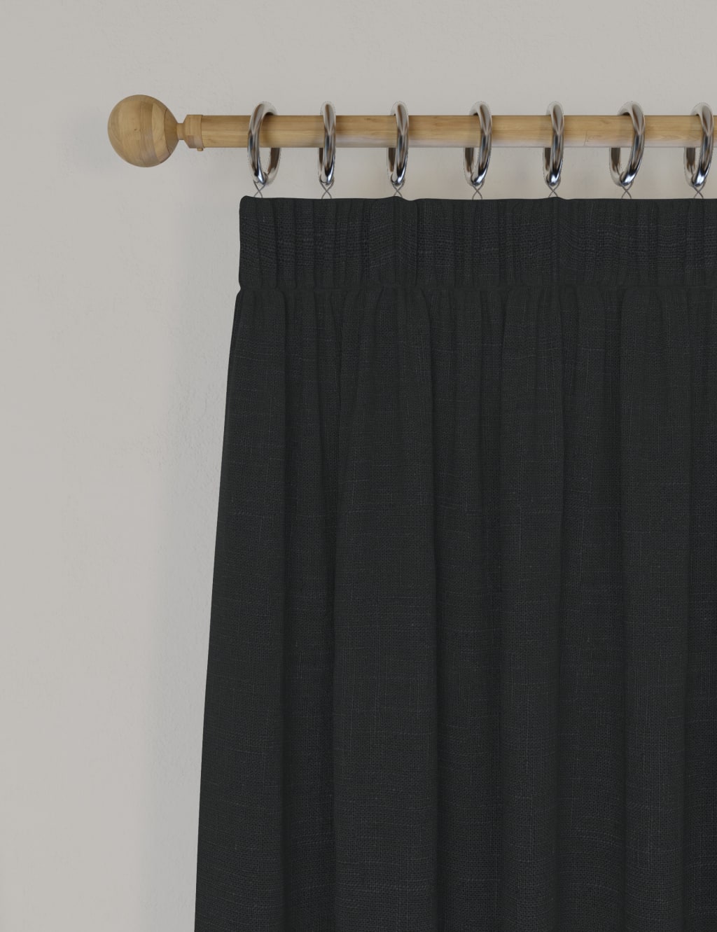 Linen Blend Pencil Pleat Curtains M&S Collection M&S
