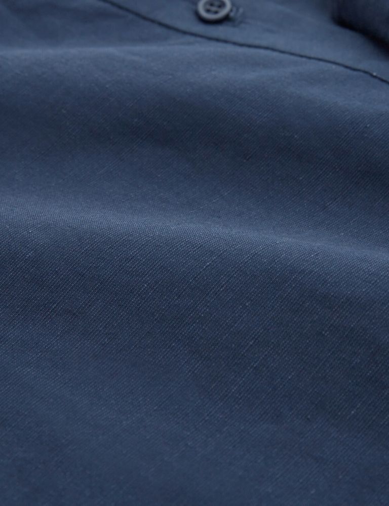 Linen Blend Pleat Detail Shirt 7 of 7