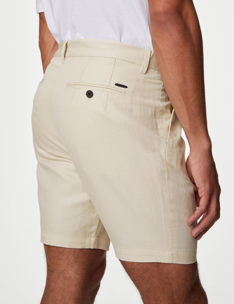 Linen Blend Pleat Front Shorts 3 of 6