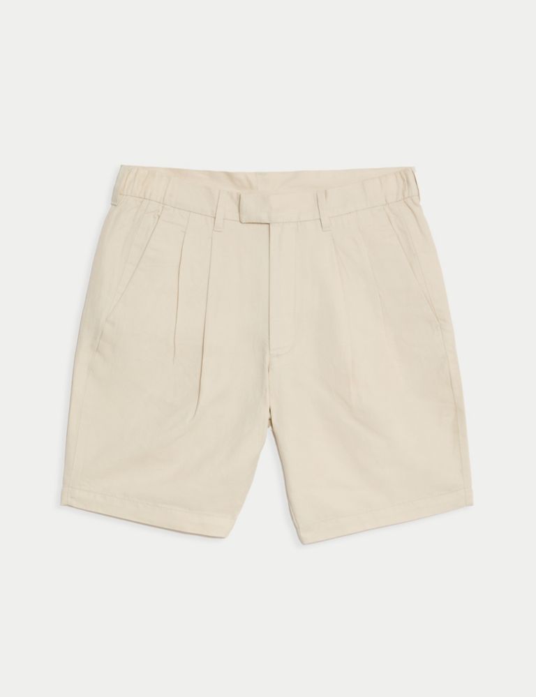 Linen Blend Pleat Front Shorts 2 of 6