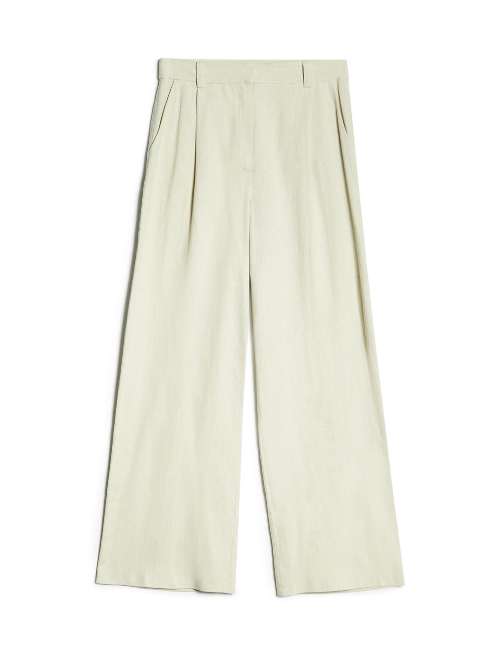 Linen Blend Pleat Front Wide Leg Chinos 1 of 6