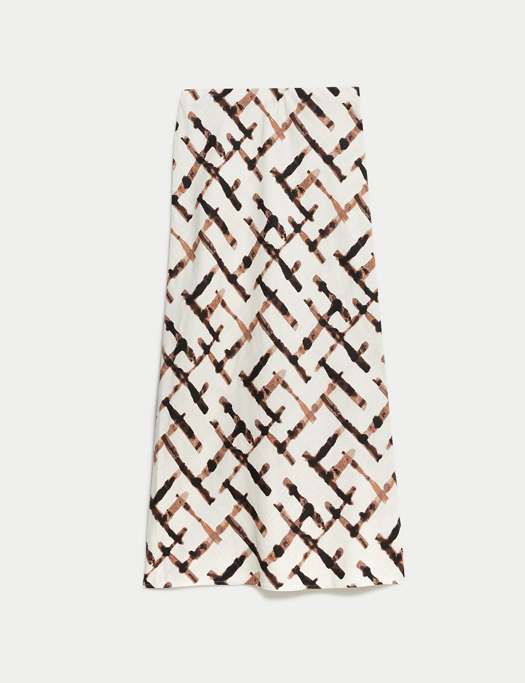 Linen Blend Printed Maxi Slip Skirt 1 of 5