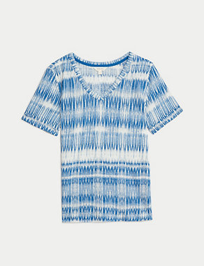 Linen Blend Printed T-Shirt Image 2 of 6