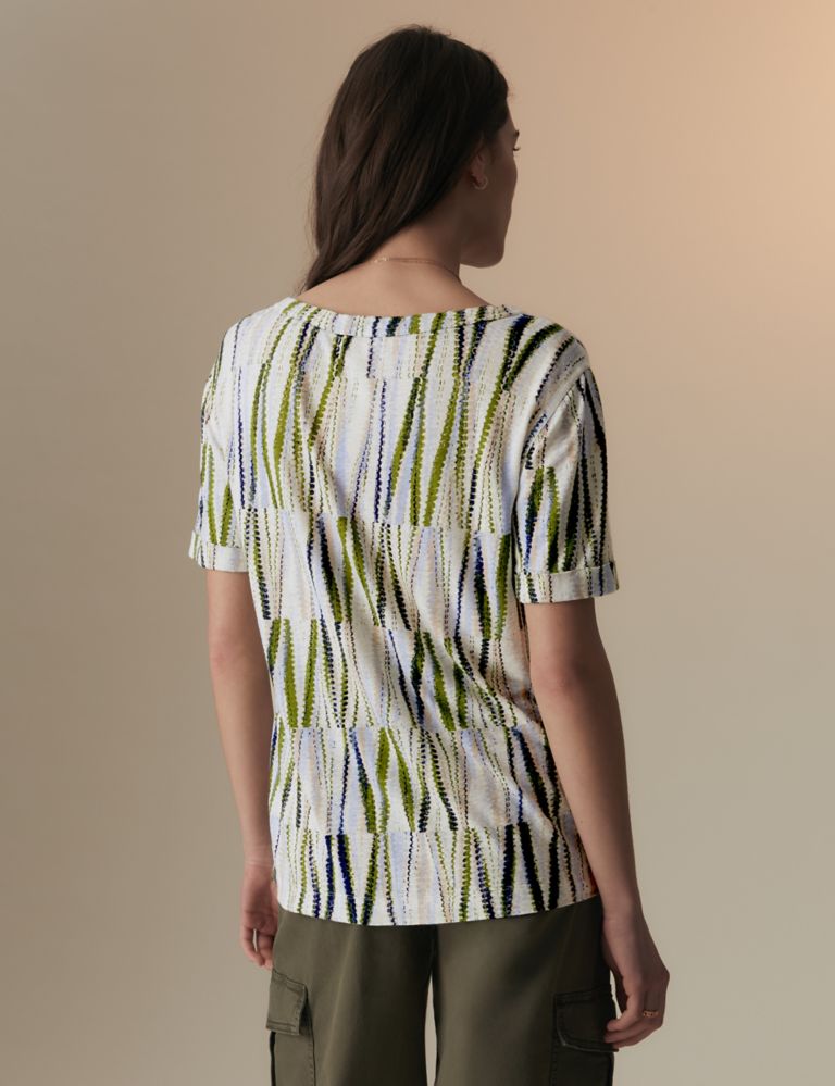 Linen Blend Printed T-Shirt 5 of 5