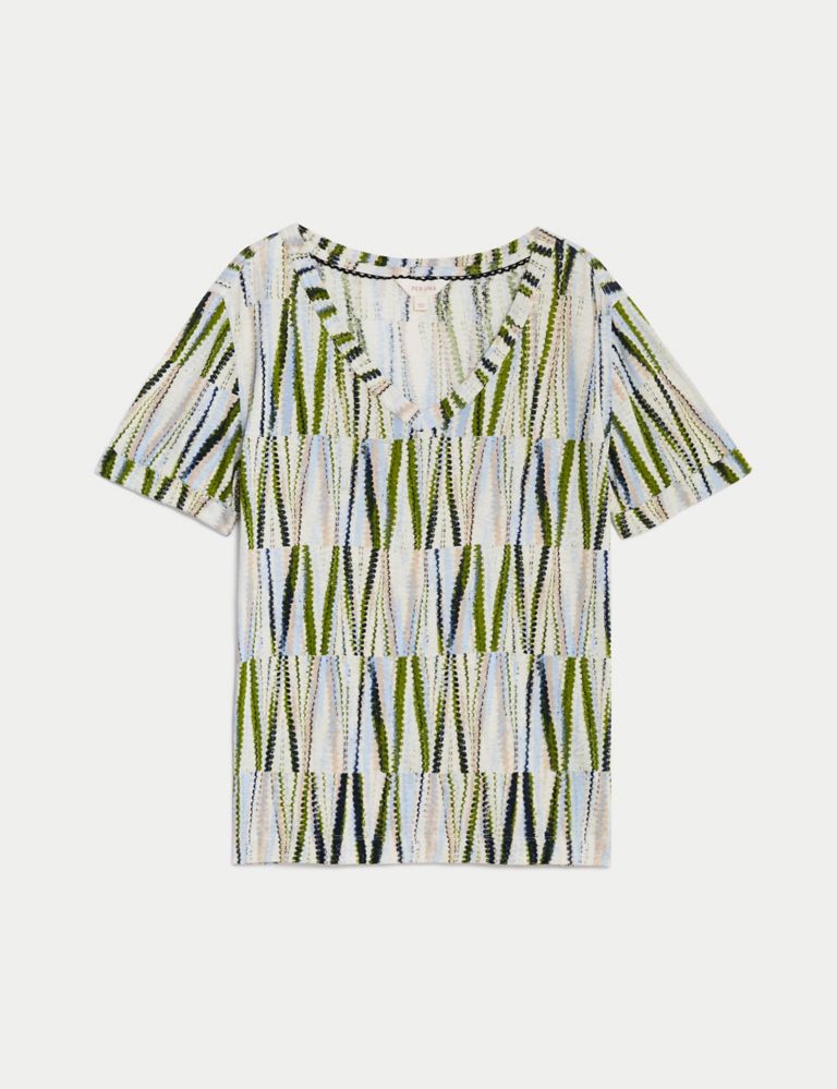 Linen Blend Printed T-Shirt 2 of 5