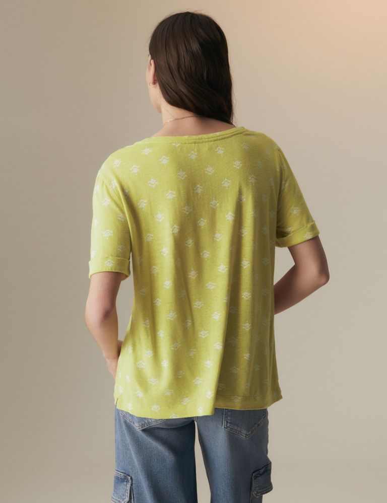 Linen Blend Printed T-Shirt 5 of 5