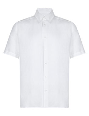 Linen Blend Short Sleeve Shirt Image 2 of 5