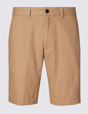 Linen Blend Shorts Image 2 of 3