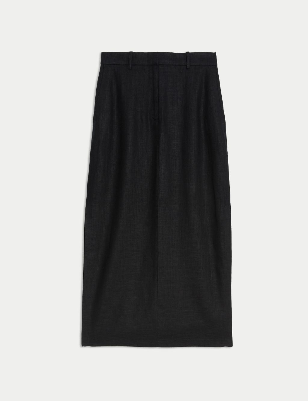 Linen Blend Side Split Maxi Column Skirt 1 of 5