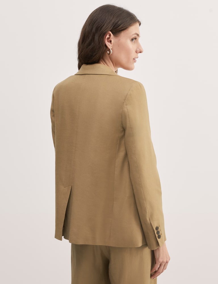 Linen Blend Single Breasted Blazer