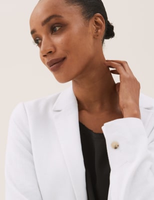 cropped linen blazer