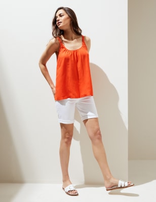 linen blend sleeveless top