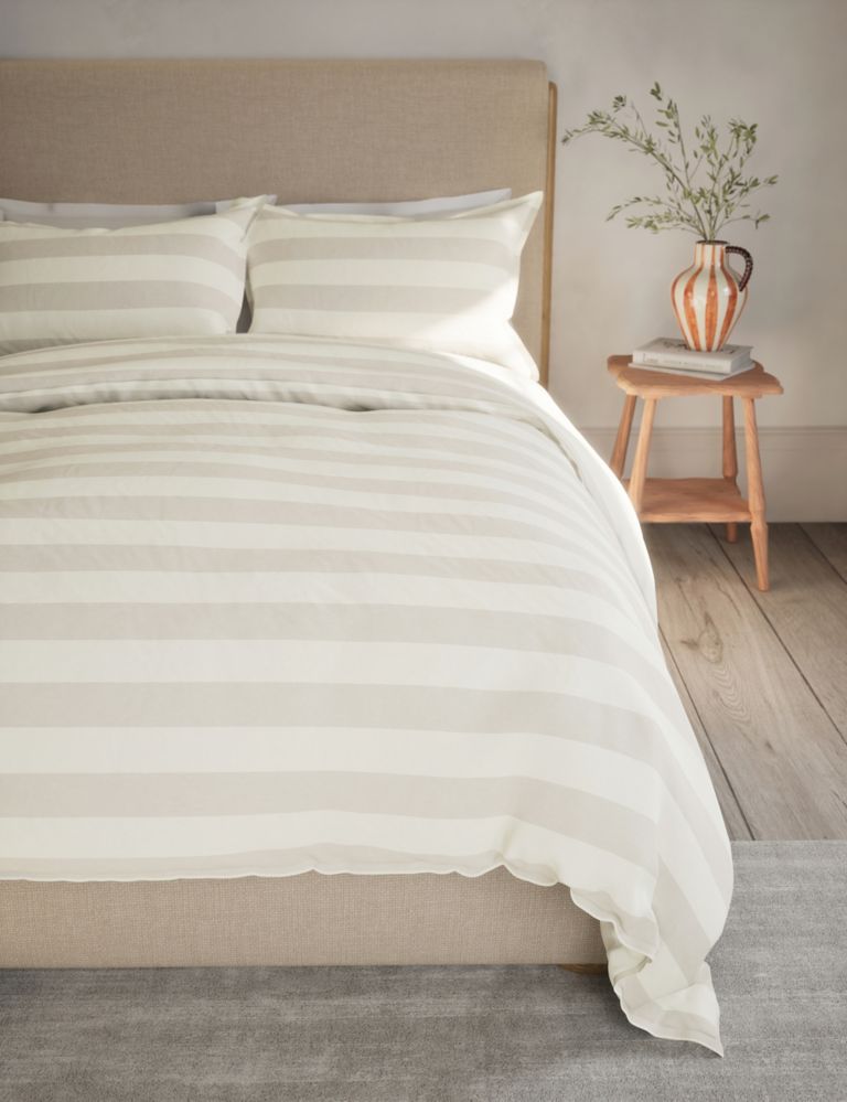 Linen Blend Striped Bedding Set 1 of 5