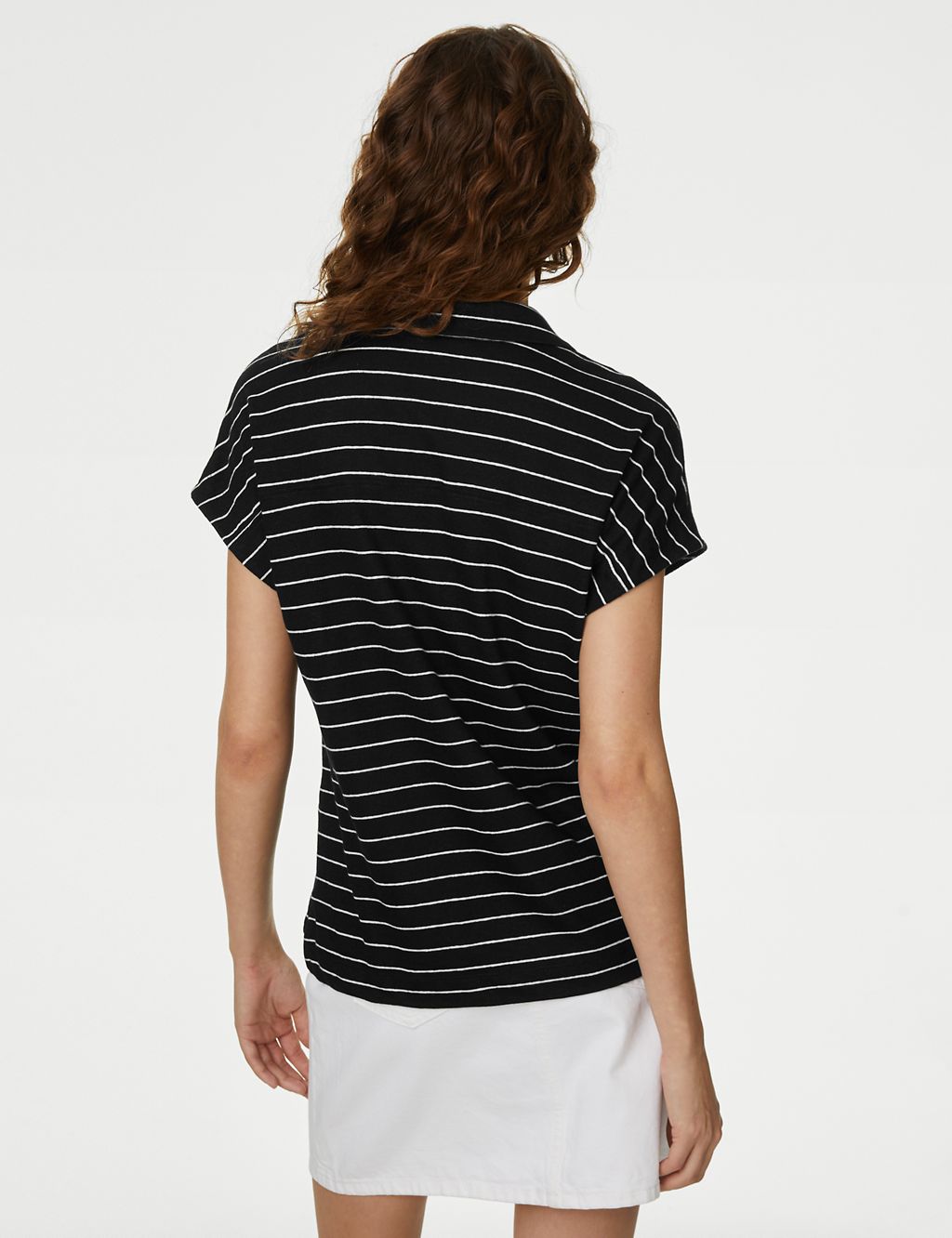 Linen Blend Striped Collared Top 5 of 5