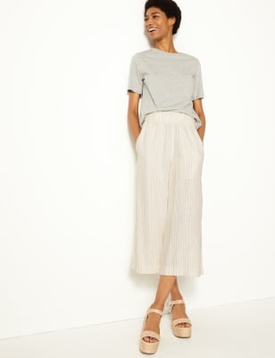 Linen mix cropped on sale trousers