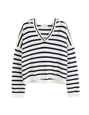 Linen Blend Striped Hoodie Image 2 of 5